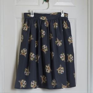 Modcloth cat a-line skirt, large, pockets